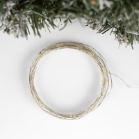 Гирлянда «Нить» 5 м роса, IP20, серебристая нить, 50 LED, мерцание белым, батарейки AAх3 (нет в комплекте), свечение тёплое белое Гирлянда «Нить» 5 м роса, IP20, серебристая нить, 50 LED, мерцание белым, батарейки AAх3 (нет в комплекте), свечение тёплое белое