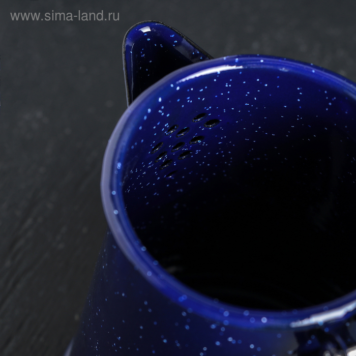 Кофейник эмалированный &laquo;Синий мрамор&raquo;, 800 мл, 14&times;11,5&times;18 см, цвет синий