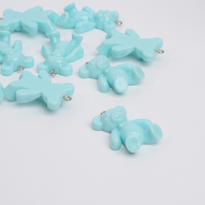 Бусина &laquo;Мишка&raquo; 3,4&times;2,4&times;1 см, (набор 10 шт.), цвет мятный