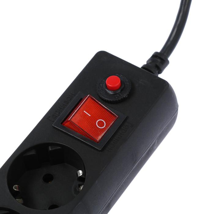 Сетевой фильтр "Гарнизон", 6 розеток, 5 м, 10 А, 2200 Вт, с з/к, черный