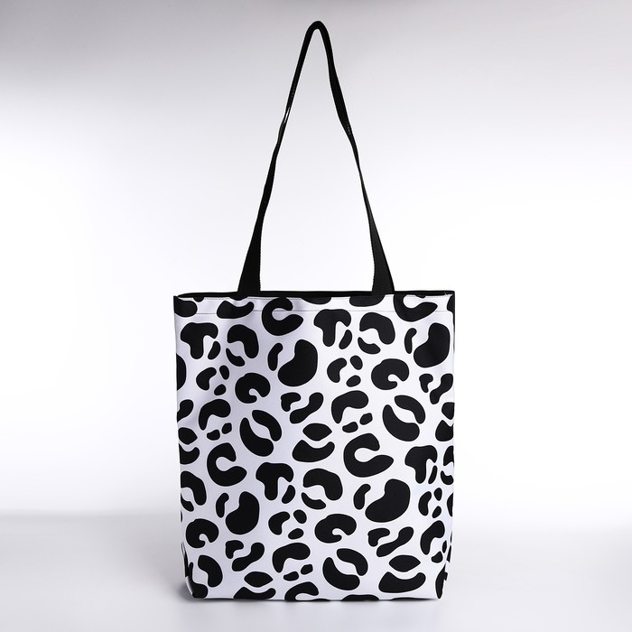 Шопер Леопард, 40х12х38, цвет чёрный Шопер Леопард, 40х12х38, цвет чёрный