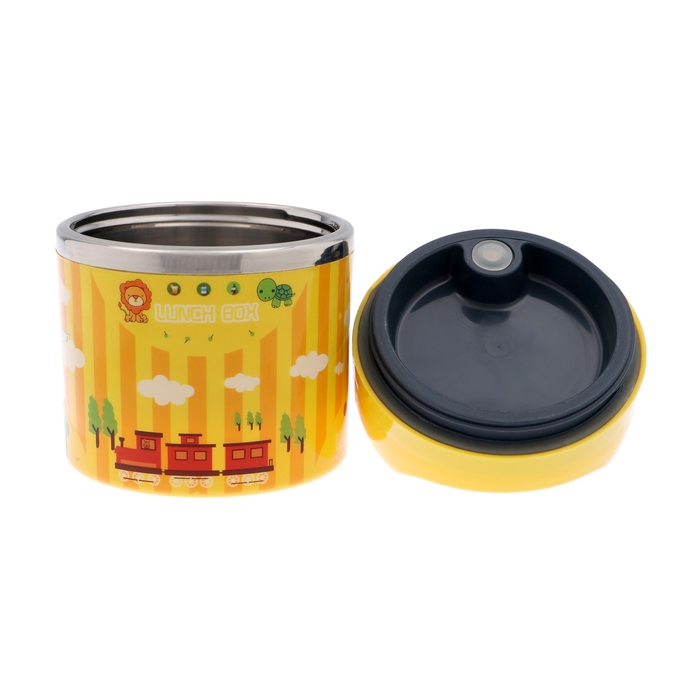 Ланч-бокс Ланч-бокс "В мире зверей", 630 мл, сохраняет тепло 3 ч, 11 х 15 см, желтый