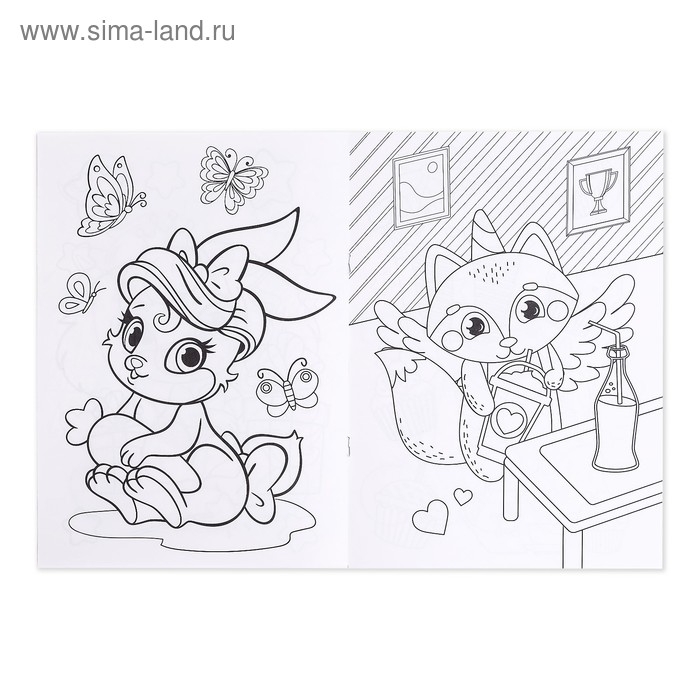 Раскраски набор &laquo;Для девочек&raquo;, 4 шт. по 16 стр., формат А4