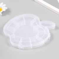 Шкатулка пластик для мелочей "Яблочко" прозрачная 12 отделений 16,5х15,5х2,5 см Шкатулка пластик для мелочей "Яблочко" прозрачная 12 отделений 16,5х15,5х2,5 см