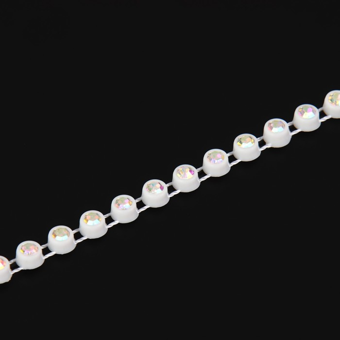 Стразы на нитях, с голографией, 4 мм, 9 ± 1 м, цвет белый Стразы на нитях, с голографией, 4 мм, 9 ± 1 м, цвет белый