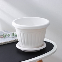 Горшок для цветов с поддоном &laquo;Сильвер ЭКО&raquo;, 2.6 л, d=20 см, цвет белый