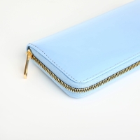 Кошелёк женский на молнии, лакированный, цвет голубой Кошелёк женский на молнии, лакированный, цвет голубой