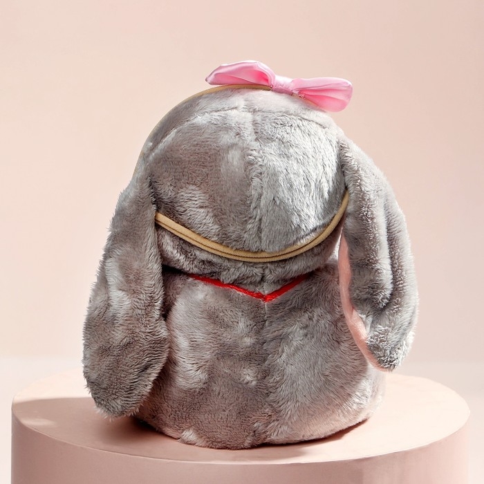 Мягкая игрушка &laquo;Зайка Ла-Пу-Ля в платье с повязкой бант&raquo;, цвет серый, 20 см