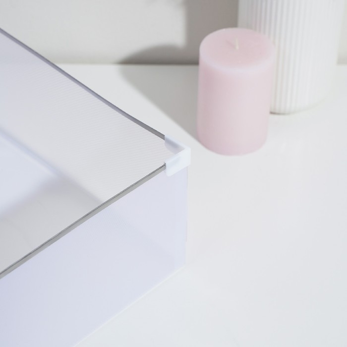 Коробка для хранения обуви выдвижная Доляна Large size, 22&times;34&times;13 см, цвет белый