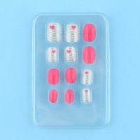 Детские накладные ногти &laquo;Сердечки&raquo;, 12 шт