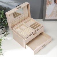 Шкатулка кожзам для украшений "Яблочный цвет" молочная 14х16х22,5 см Шкатулка кожзам для украшений "Яблочный цвет" молочная 14х16х22,5 см