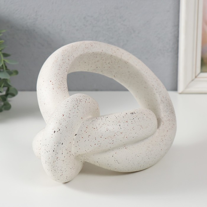 Сувенир полистоун "Абстракция. Узел" белый с чёрными вкраплениями 20х18х11,5 см