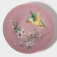 Набор тарелок стеклянных Доляна &laquo;Колибри&raquo;, 19 предметов: 6 десертных тарелок, 6 обеденных тарелок, 6 мисок, салатник