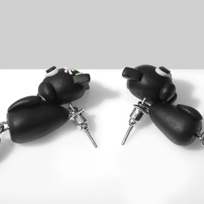 Серьги &laquo;Котики&raquo;, цвет чёрный