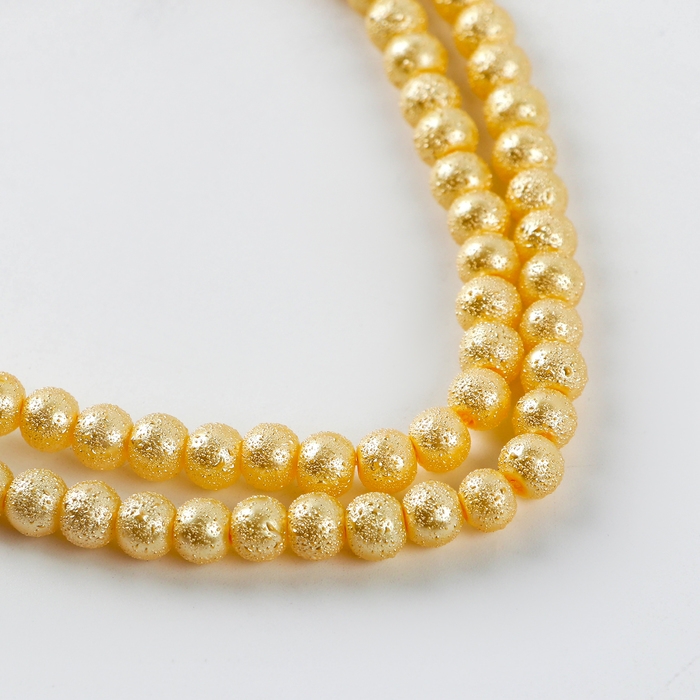 Бусины из стекла, набор 140 шт., размер 1 шт. &mdash; 6 мм, цвет жёлтый