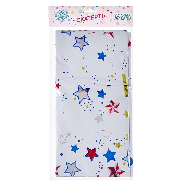 Скатерть &laquo;С днём рождения&raquo;, 137 &times; 183 см, цвет белый