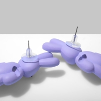 Серьги пластик &laquo;Зайцы&raquo;, цвет сиреневый