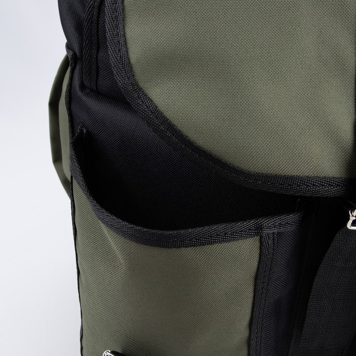 Рюкзак туристический на шнурке, 55 л, 4 наружных кармана, «ЗФТС», цвет чёрный/хаки Рюкзак туристический на шнурке, 55 л, 4 наружных кармана, «ЗФТС», цвет чёрный/хаки