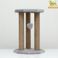 Когтеточка «Ротонда» с игрушкой, джут 35 х 35 х 50 см, серая Когтеточка «Ротонда» с игрушкой, джут 35 х 35 х 50 см, серая