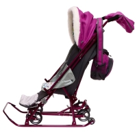 Санки-коляска &laquo;Наши детки 5-1&raquo; со снеговиком, цвет орхидея