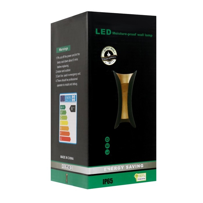 Светильник фасадный &laquo;Элегант&raquo;, FSD-035, 10Вт, 3000К, 1 луч, IP65, 220В, пласт., черно-золот.   10084