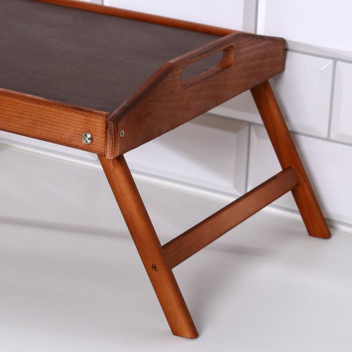 Столик для завтрака складной, 50&times;30см, с ручками, морёный