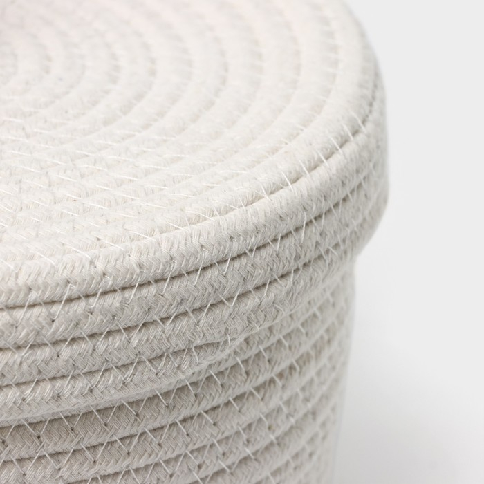 Корзина для хранения плетёная ручной работы LaDо́m &laquo;Бэлл&raquo;, 25&times;25&times;15 см, цвет белый