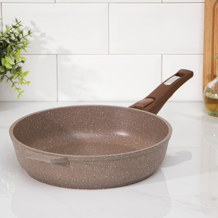 Сковорода &laquo;Гранит Brown&raquo;, d=26 см, антипригарное покрытие, съёмная ручка, цвет МИКС