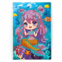 Алмазная мозаика для детей со светящимися стразами «Милая русалка», 10 х 15 см, набор для творчества Алмазная мозаика для детей со светящимися стразами «Милая русалка», 10 х 15 см, набор для творчества