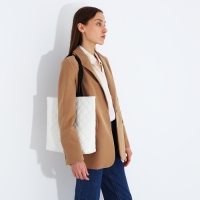 Сумка-шопер женская на молнии, цвет молочный Сумка-шопер женская на молнии, цвет молочный