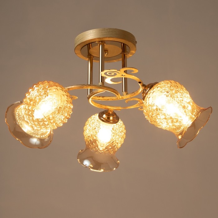 Люстра "Фрези" 3хЕ27 40Вт золото 54х54х28 см BayerLux