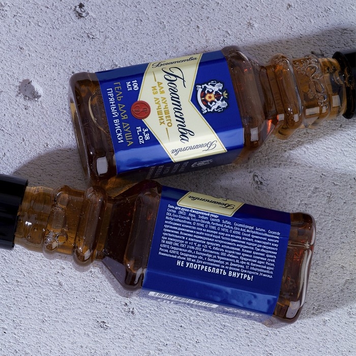 Гель для душа во флаконе виски &laquo;Богатства!&raquo;, 100 мл, аромат пряного виски, Новый Год