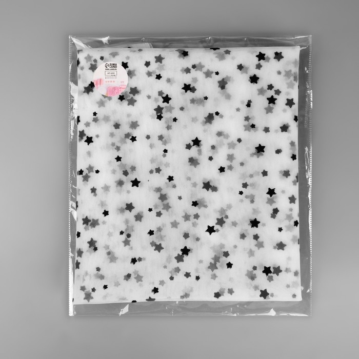 Сетка с флоком &laquo;Звёзды&raquo;, 150 см, 1 &plusmn; 0,2 м, цвет белый