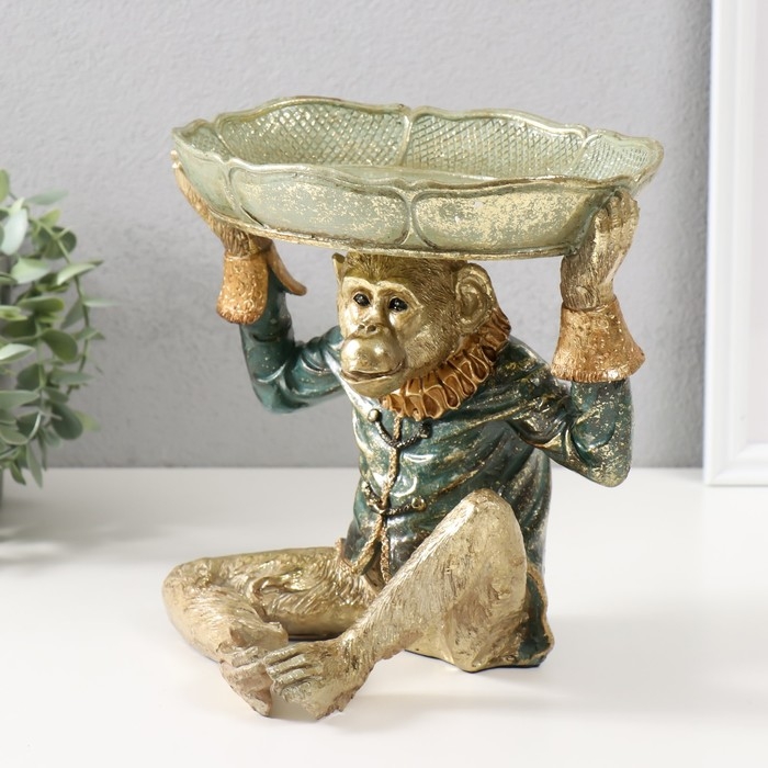 Сувенир полистоун подставка "Шимпанзе в рубахе" 21х17,5х21,5 см