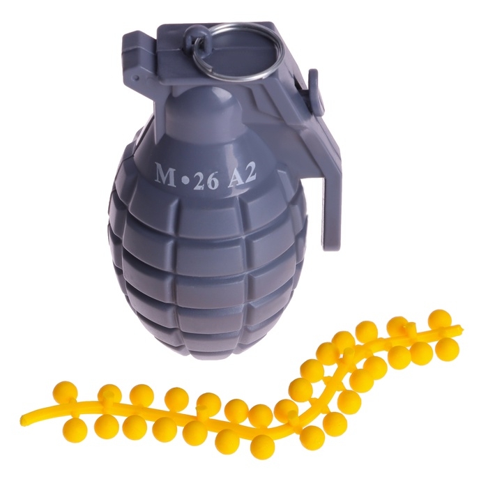 Граната с пульками, пластиковая, цвет МИКС Граната с пульками, пластиковая, цвет МИКС