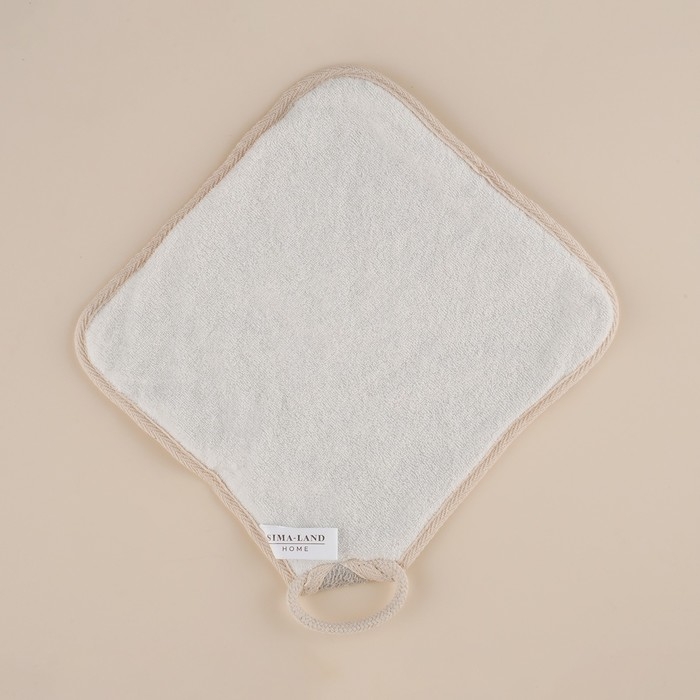 Мочалка массажная SL Home &laquo;Ортика&raquo;, бамбуковое волокно, 21&times;20,5 см, цвет бежевый