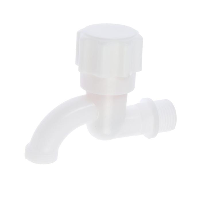 Кран водоразборный ZEIN, 1/2 Кран водоразборный ZEIN, 1/2", с круглой ручкой, PP, кран-букса, белый