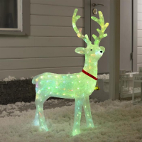 Светодиодная фигура &laquo;Олень&raquo; 57 &times; 90 &times; 25 см, акрил, 40 LED, 220 В, свечение мульти (RGB)