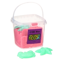 Кинетический песок, 2 формочки, 200 гр, цвет розовый Кинетический песок, 2 формочки, 200 гр, цвет розовый