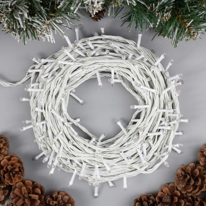 Гирлянда &laquo;Нить&raquo; 20 м, IP20, белая нить, 200 LED, свечение синее, 8 режимов, 220 В