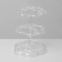 Подставка под серьги &laquo;Лепестки&raquo; 14,5&times;14,5&times;17 см, 2 яруса, цвет прозрачный