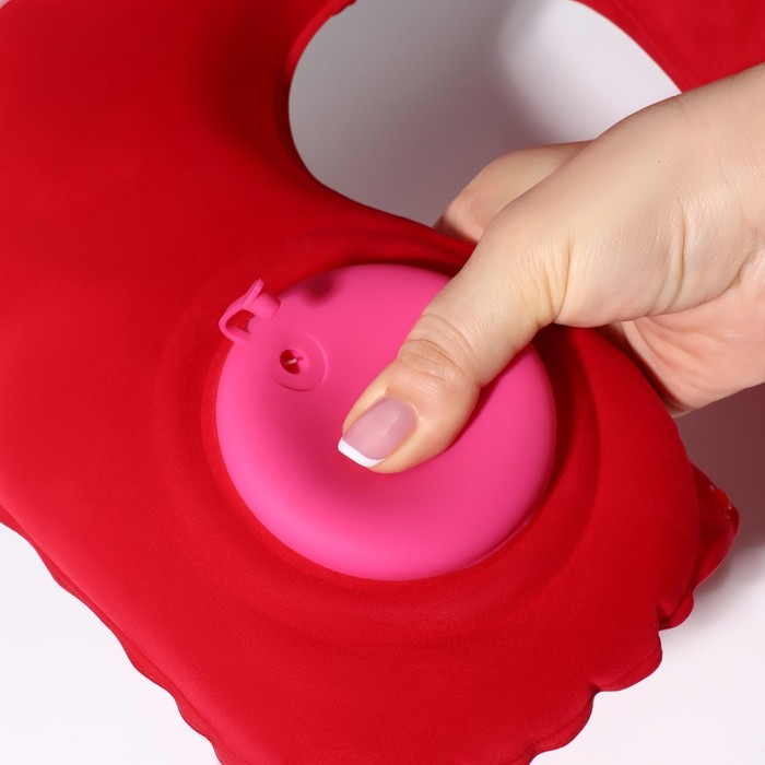 Подушка для шеи дорожная, надувная, с насосом, 47 &times; 27 см, цвет МИКСУдалила  картонная коробка,