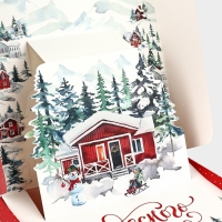 Коробка подарочная новогодняя складная &laquo;С новым годом!&raquo;, 26 &times; 26 &times; 8 см