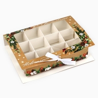 Коробка под 12 конфет с ячейками &laquo;Волшебного Нового года!&raquo; 18.8 х 13.5 х 3.5 см, Новый год
