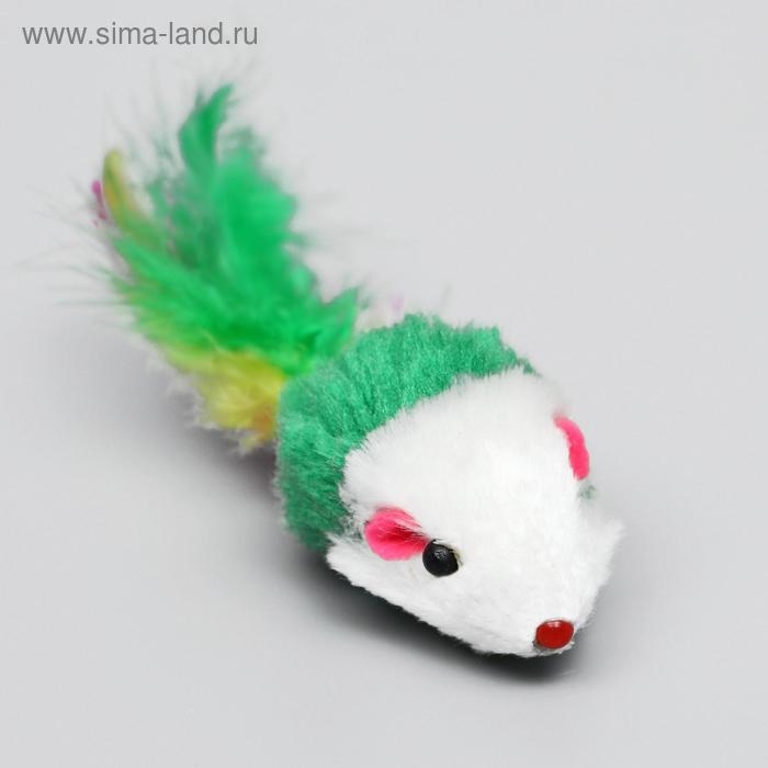 Набор игрушек для кошек: мышь 5 см и шарик с бубенчиком 3,8 см, микс цветов Набор игрушек для кошек: мышь 5 см и шарик с бубенчиком 3,8 см, микс цветов