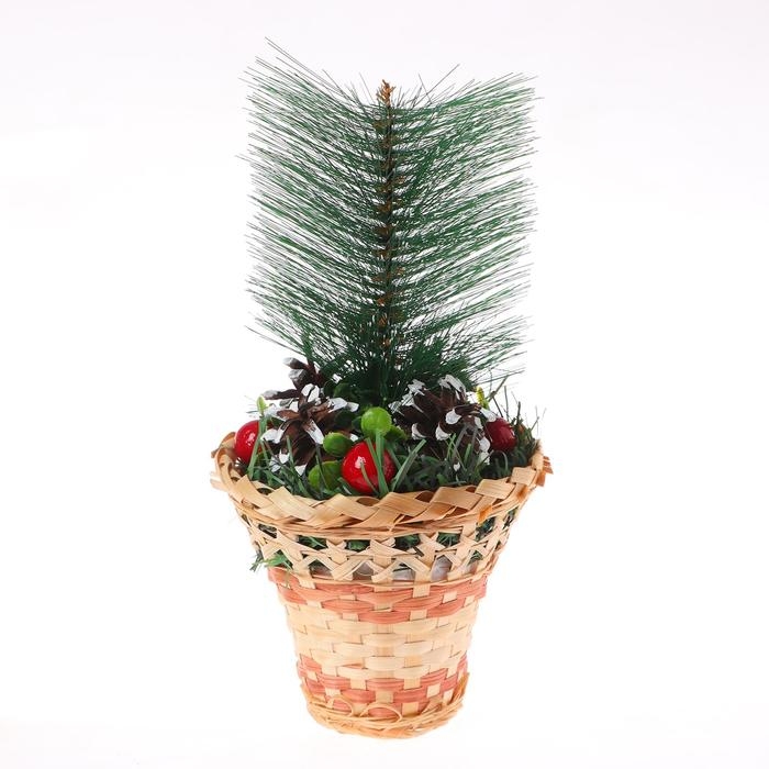 Новогодняя композиция &laquo;Шишки в корзинке&raquo;