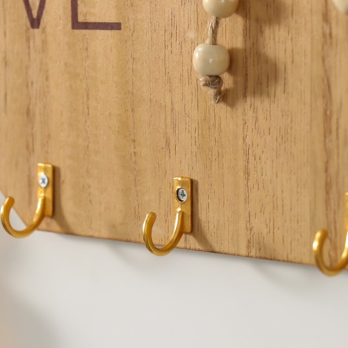 Крючки декоративные дерево Крючки декоративные дерево "Love с сердечком и бантом" 20х14 см