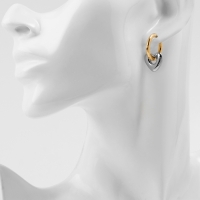 Серьги со съёмным элементом &laquo;Трансформер&raquo; сердце, цвет золото с серебром