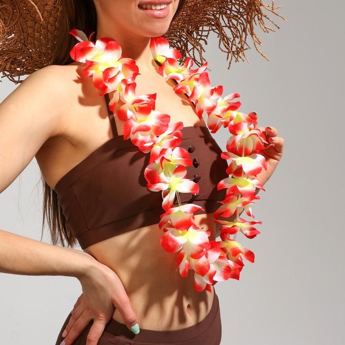 Гавайское ожерелье Гавайское ожерелье "Крупные цветы", цвета МИКС