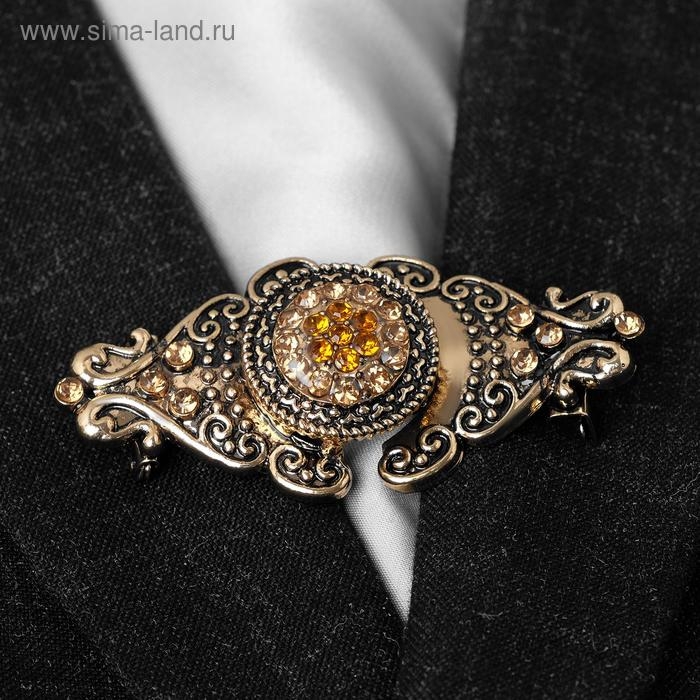 Зажим для кардигана &laquo;Орден&raquo;, цвет коричневый в чернёном золоте